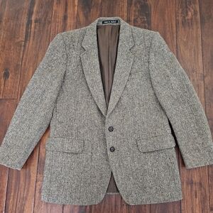 Hammersley Tweed Herringbone Wool Blazer Size 42R